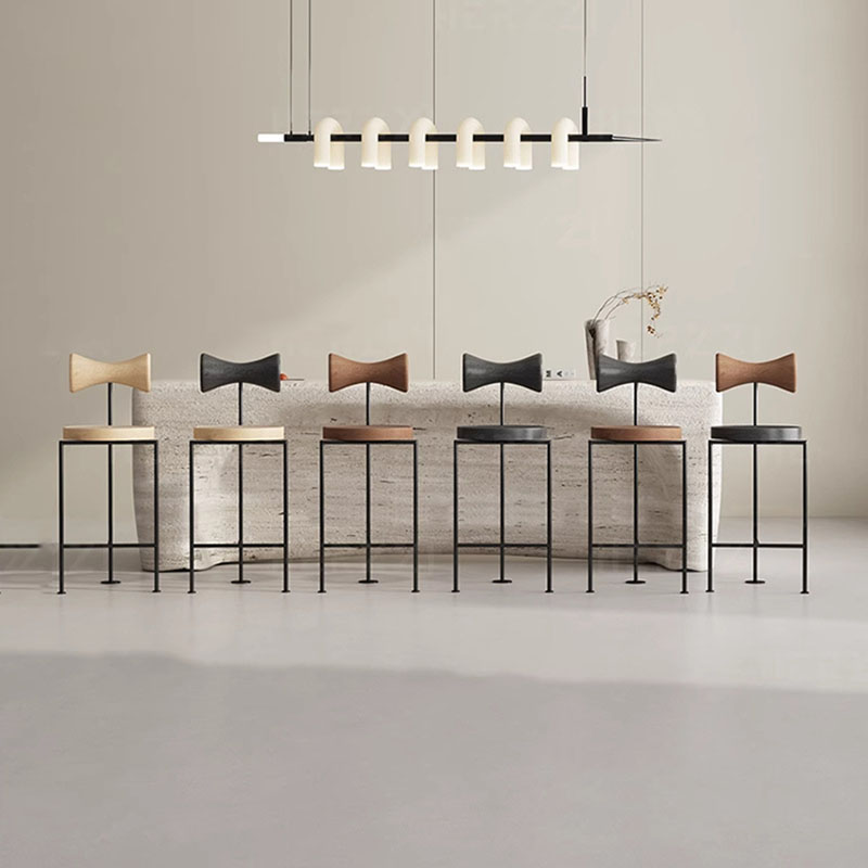 Commercial Kitchen Counter - Elegant Metal Bar Chairs Comfortable High