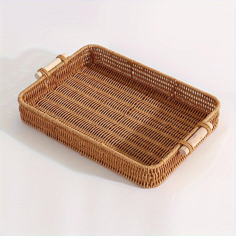 Commercial Kitchen Services - PP Woven Storage Basket with Wooden