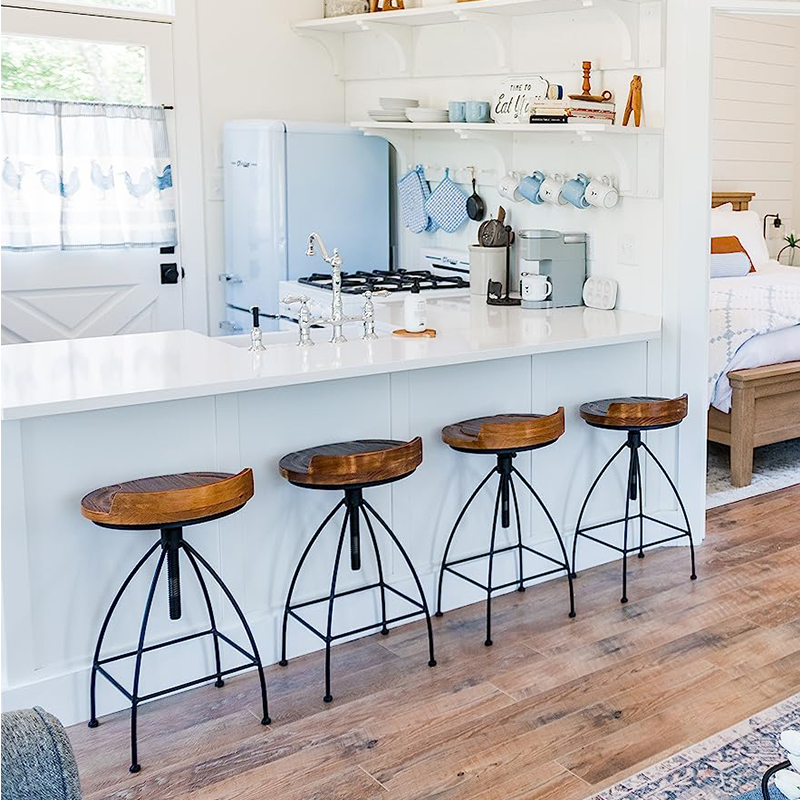 Commercial Kitchen Counter - ‌Industrial Adjustable Bar Stool Retro Counter