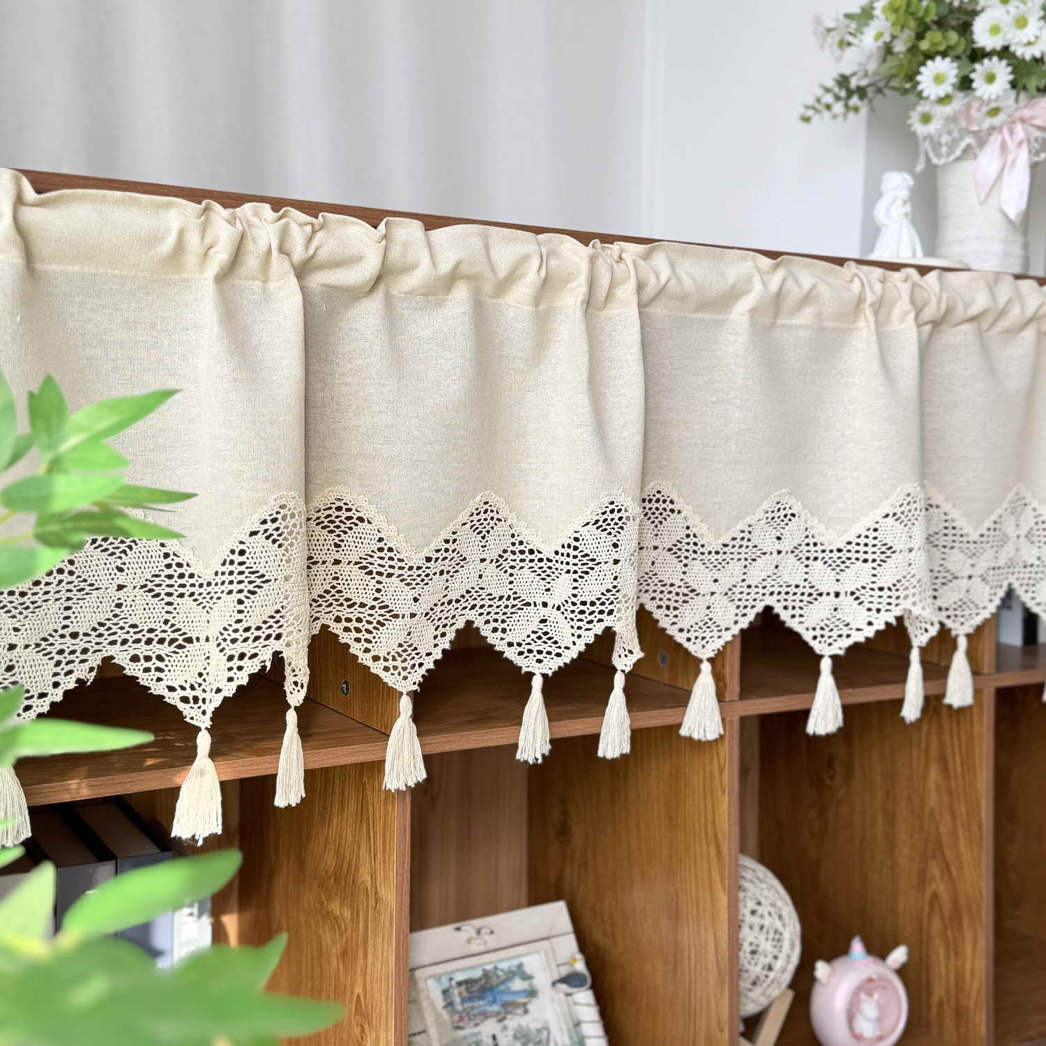 Beige Linen Short Curtain Vala - Commercial Kitchen Canopy 评论和价格