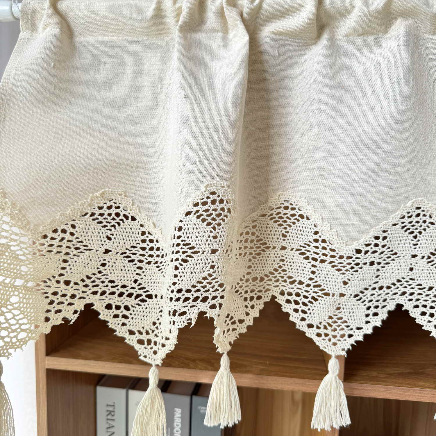 Beige Linen Short Curtain Vala - Commercial Kitchen Canopy 评论和价格