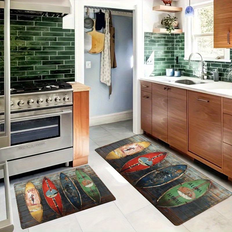 Surfboard Pattern Kitchen Hall - Commercial Kitchen Mats 评论和价格