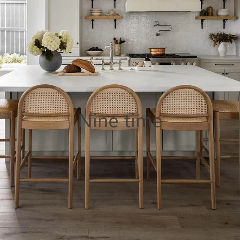 Solid Wood Rattan Kitchen Bar  - Commercial Kitchen Counter 评论和价格